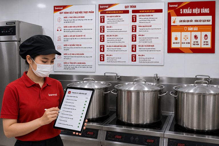 Ban Mai chủ động nâng cao chất lượng suất ăn học đường bằng chuyển đổi số và kiểm soát nguồn gốc thực phẩm